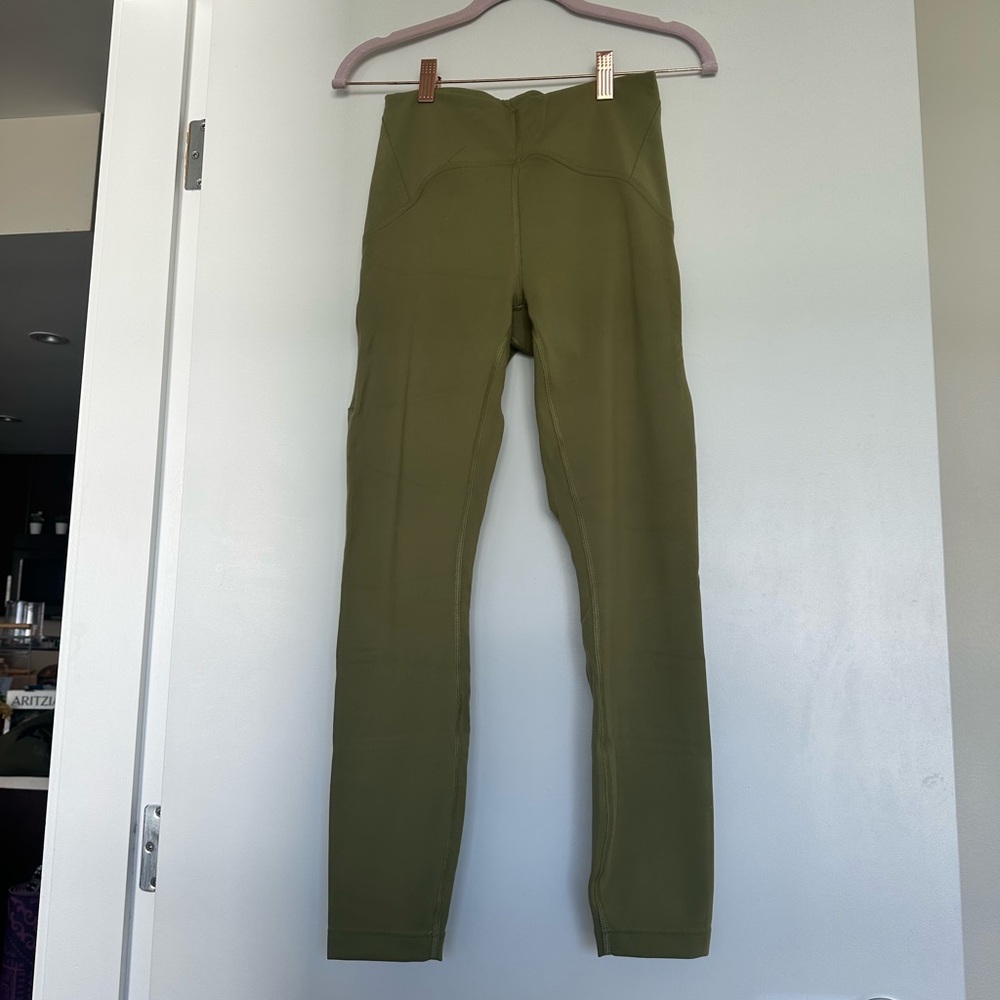 Olive Green High-Waisted Leggings